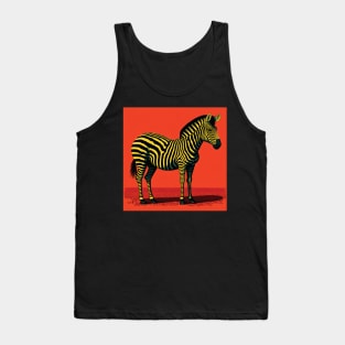 Zebra on an Orange Background Tank Top